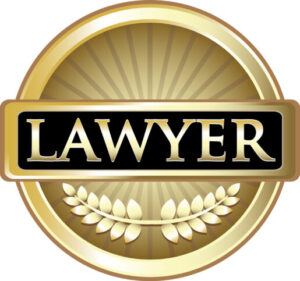 LAWYER written on a bright gold seal
