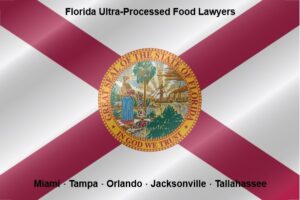 Florida state flag featuring the seal of the Great State of Florida on a red X with white background.